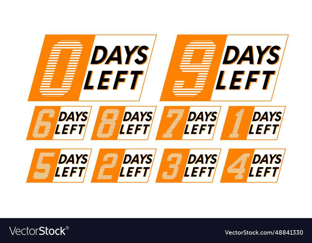 5 2 3 4 1 6 7 8 9 0 days left badge arrow template