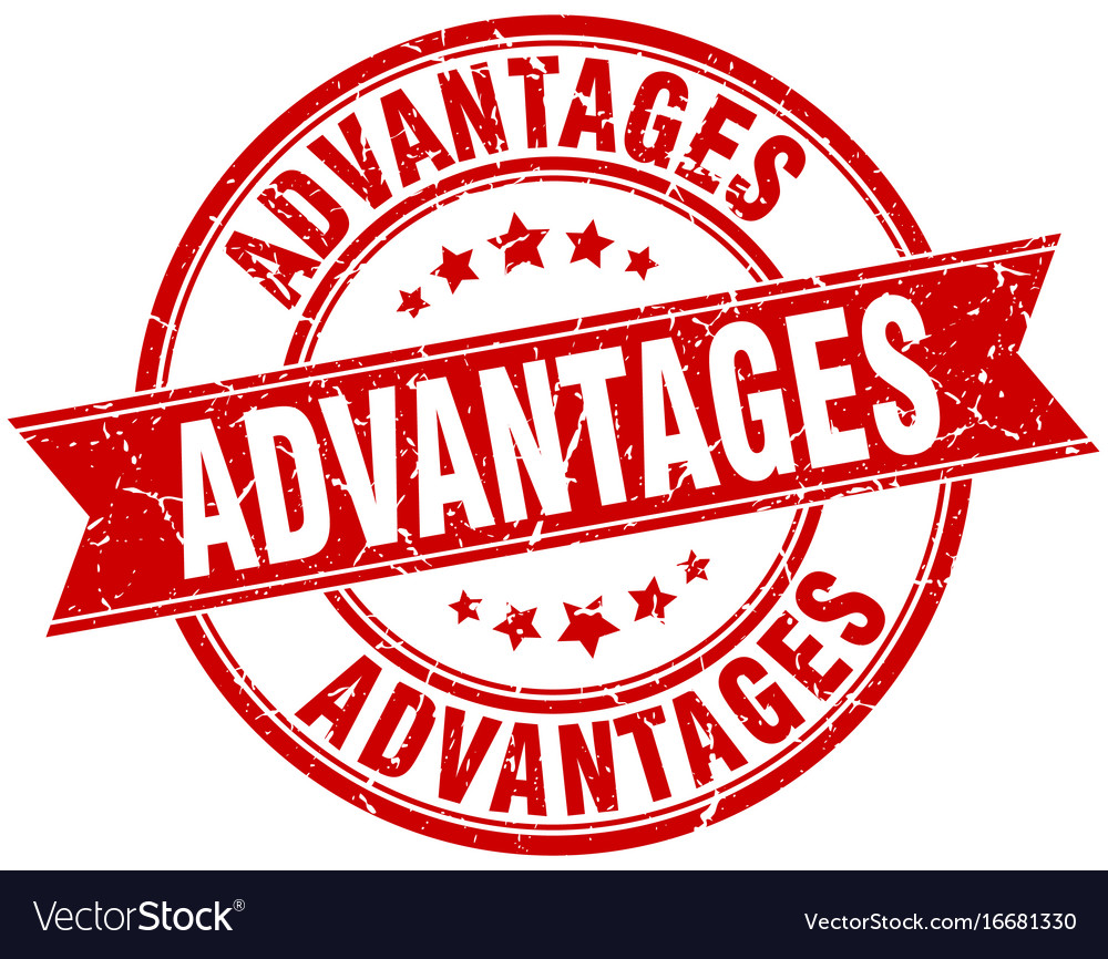 Advantages round grunge ribbon stamp Royalty Free Vector