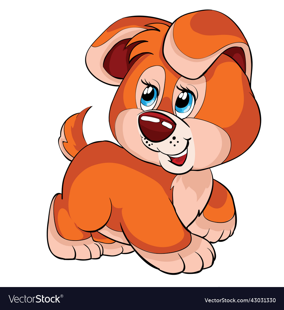 Cute ginger puppy character with big ears cartoon Vector Image Cute ginger puppy character with big ears cartoon Vector Image