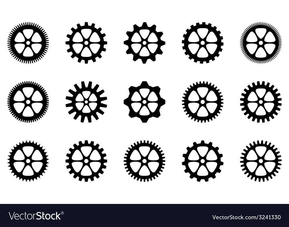 Gear collection Royalty Free Vector Image VectorStock