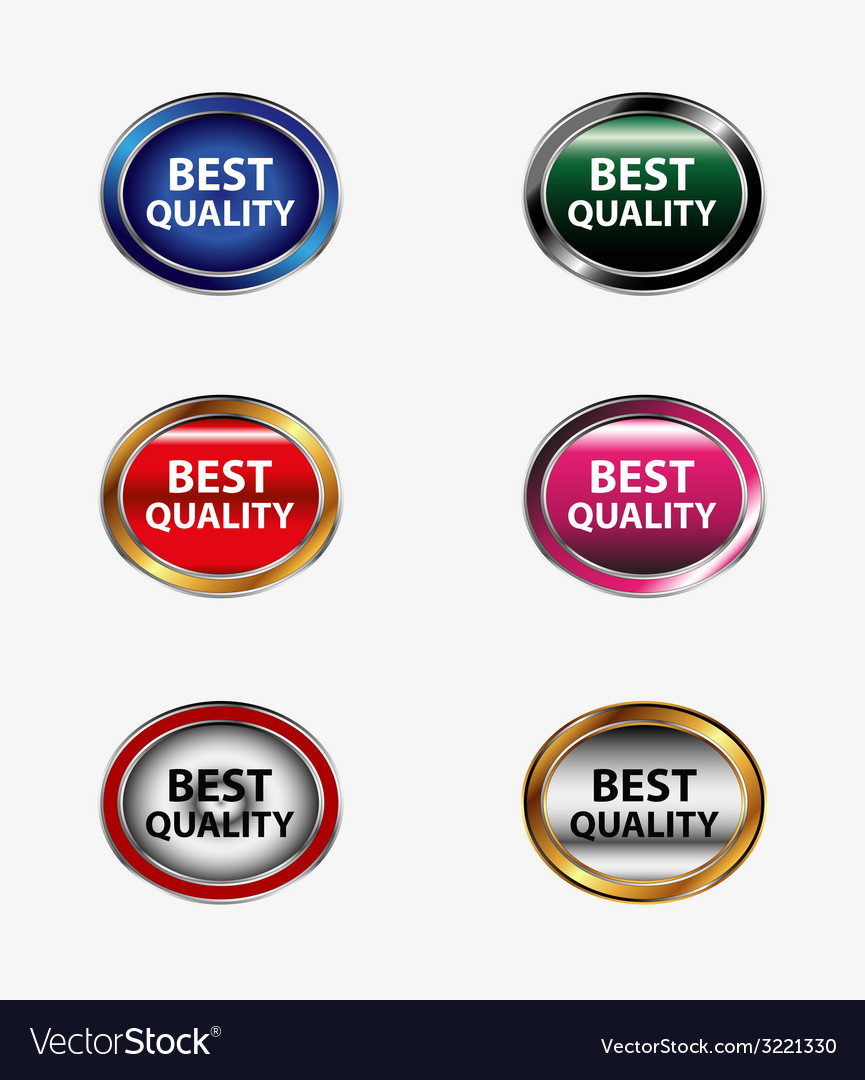Set of best quality button Royalty Free Vector Image