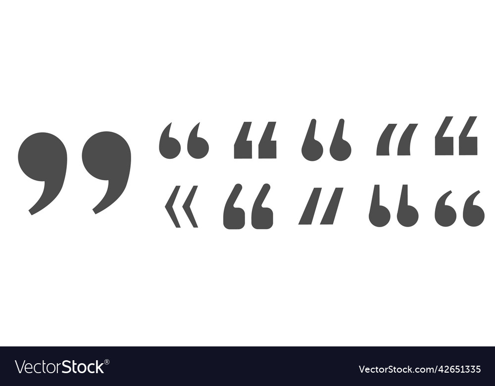 A quotemarks quotation quote speech mark commas Vector Image