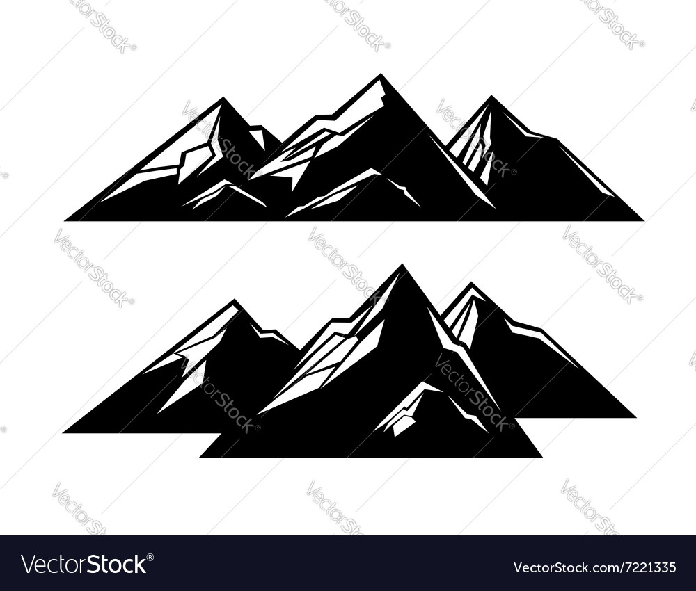 Black mountain Royalty Free Vector Image - VectorStock