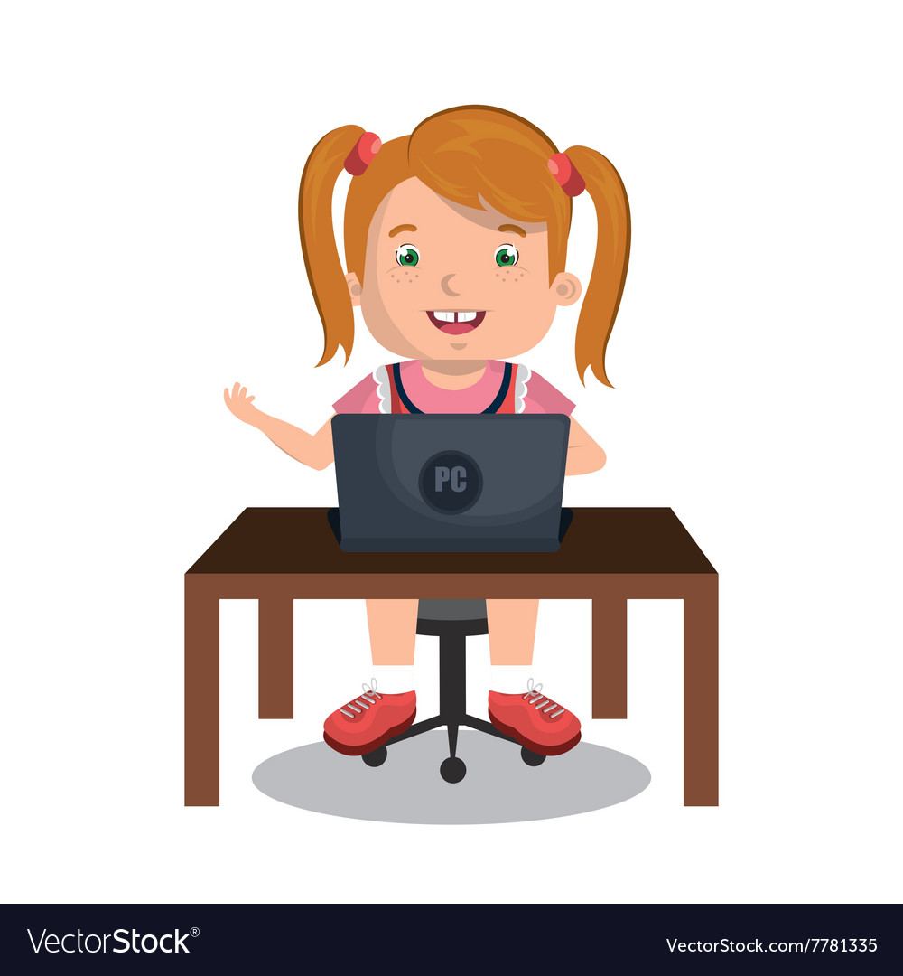 Children using computer design Royalty Free Vector Image