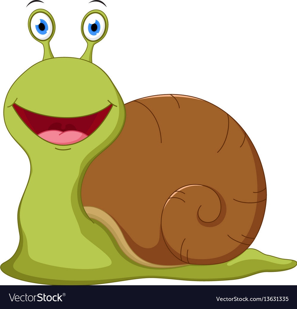 Cute snail cartoon Royalty Free Vector Image VectorStock