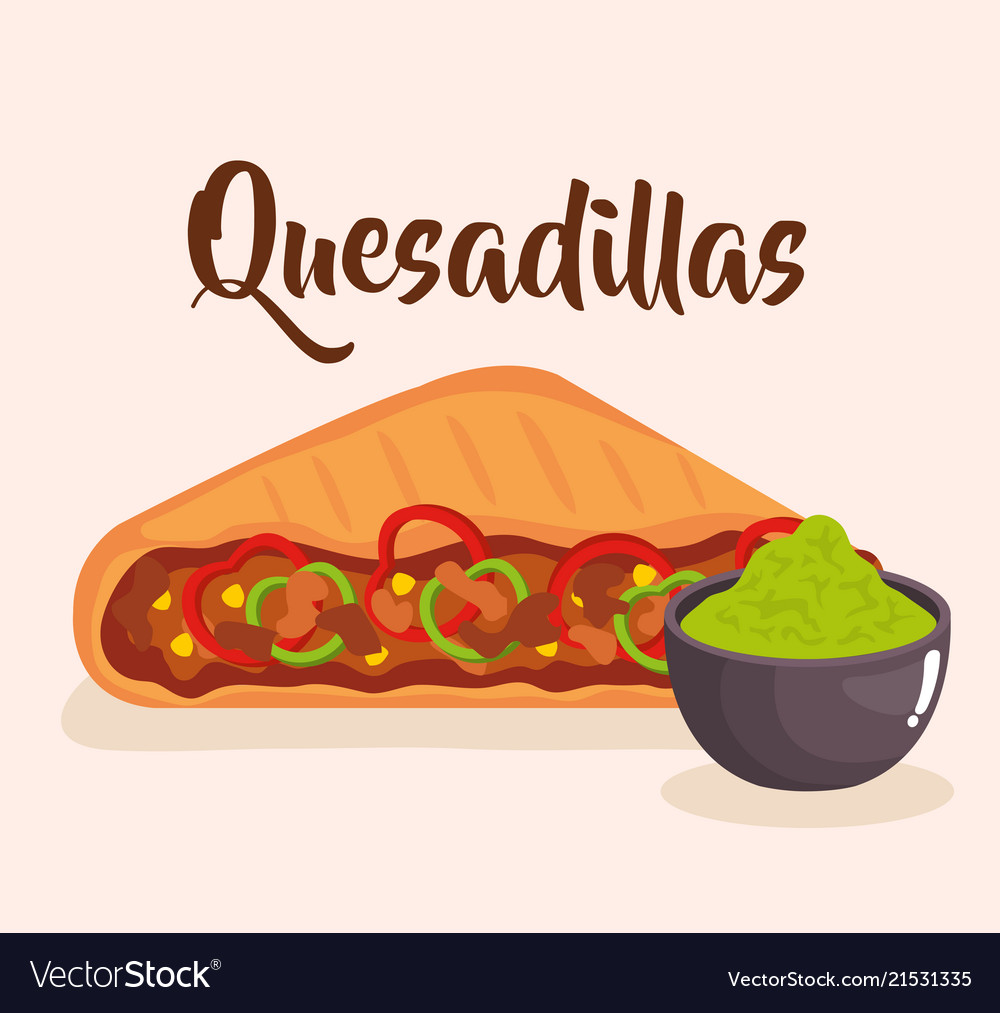 Delicious mexican quesadillas icon Royalty Free Vector Image