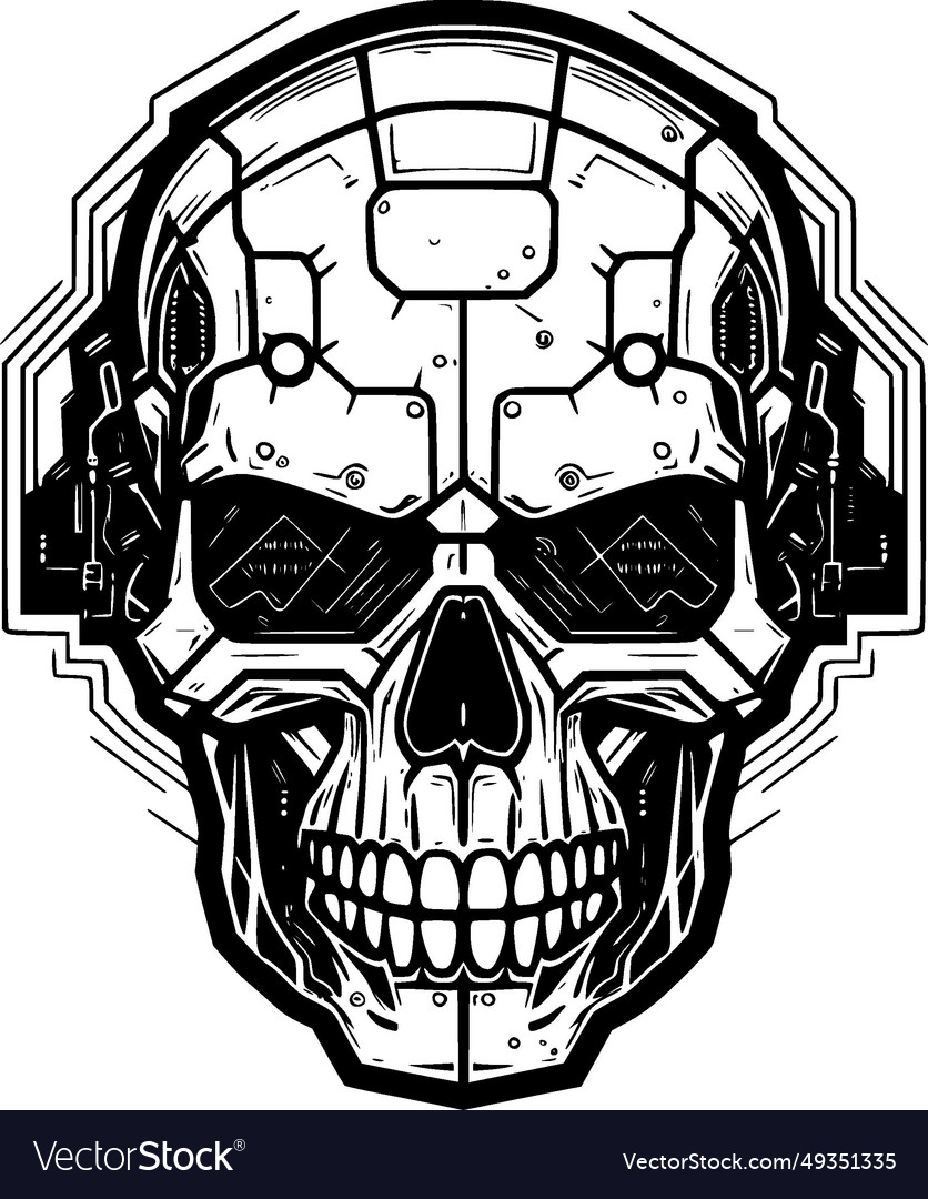 Skull - minimalist and flat logo Royalty Free Vector Image