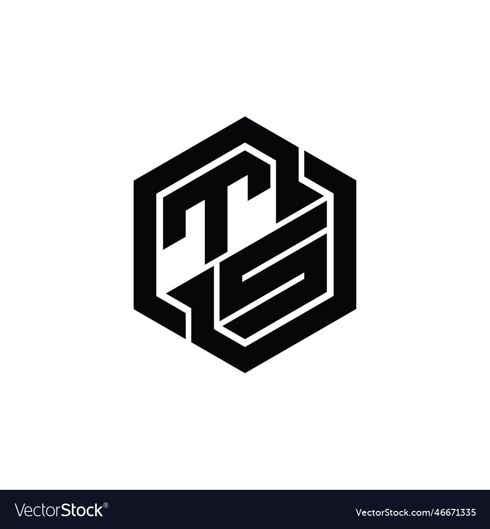 Ts logo monogram gaming hexagon geometric shape Vector Image