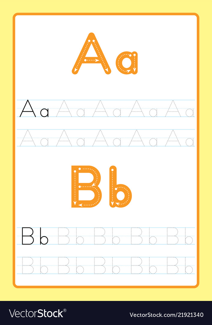 Download Alphabet letters tracing worksheet Royalty Free Vector Image