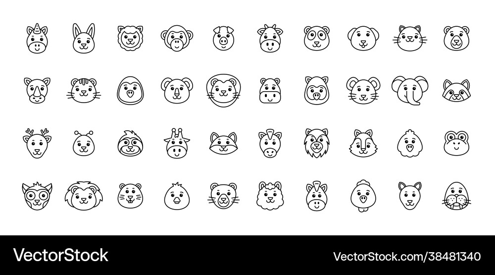 Animals icon set Royalty Free Vector Image - VectorStock