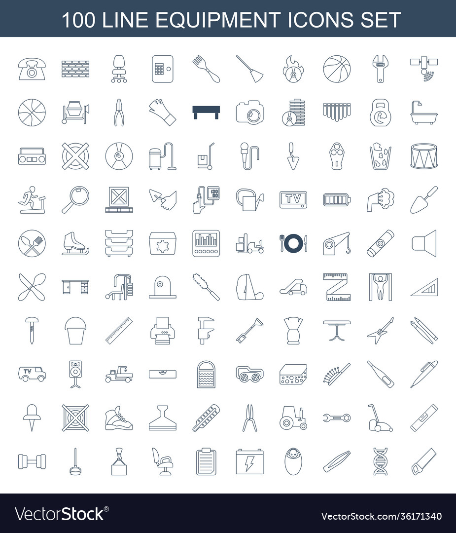 Equipment icons Royalty Free Vector Image - VectorStock