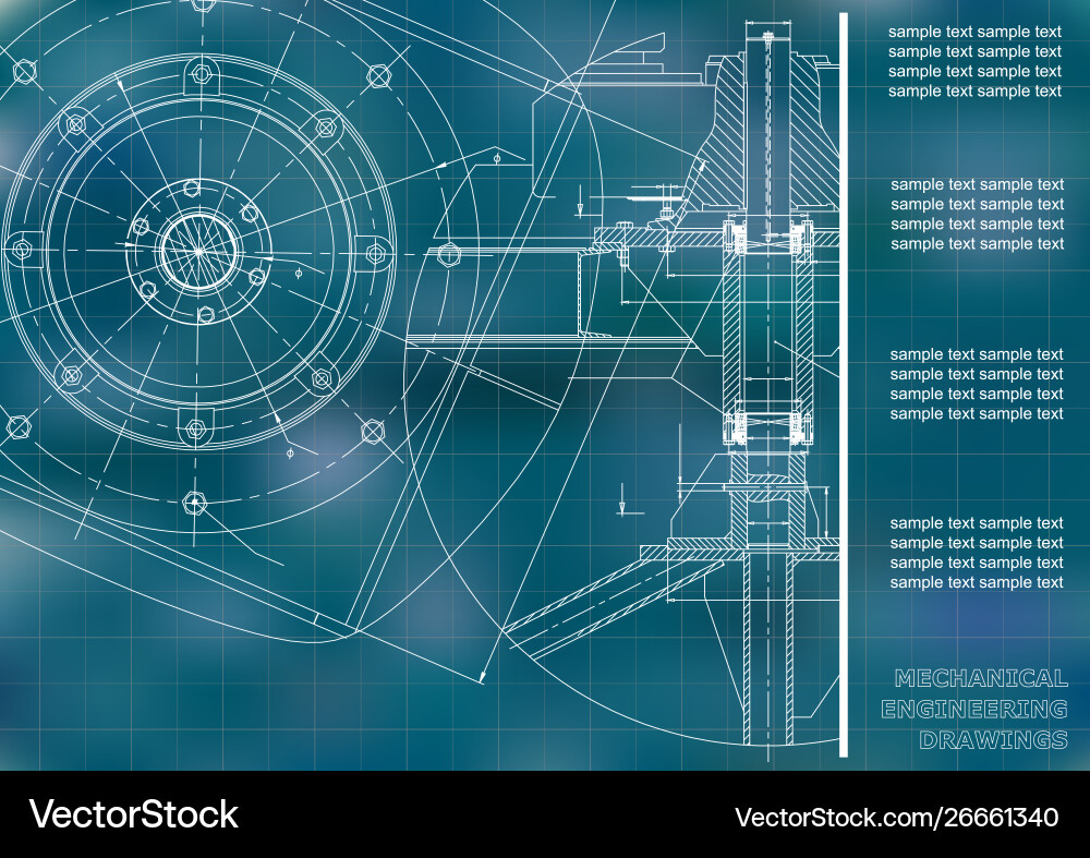 Mechanical engineering drawings Royalty Free Vector Image