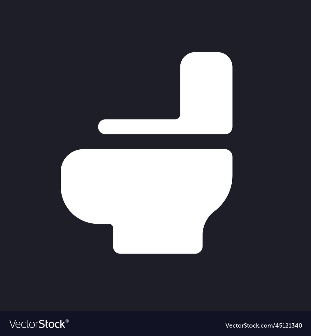 Toilet pot dark mode glyph ui icon Royalty Free Vector Image