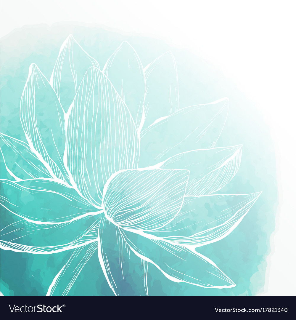 Blue Lotus Watercolor Vector Images 55