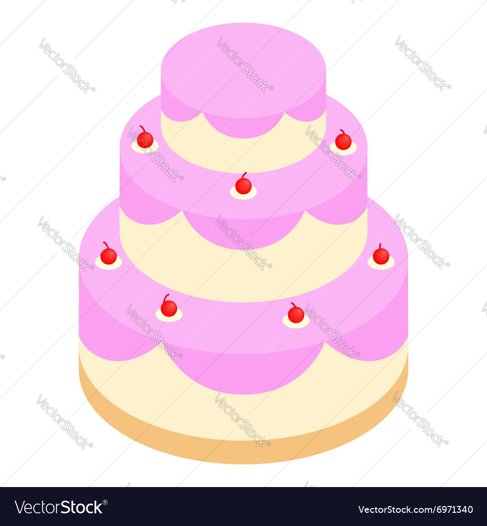 Wedding Cake Isometric 3d Icon Royalty Free Vector Image