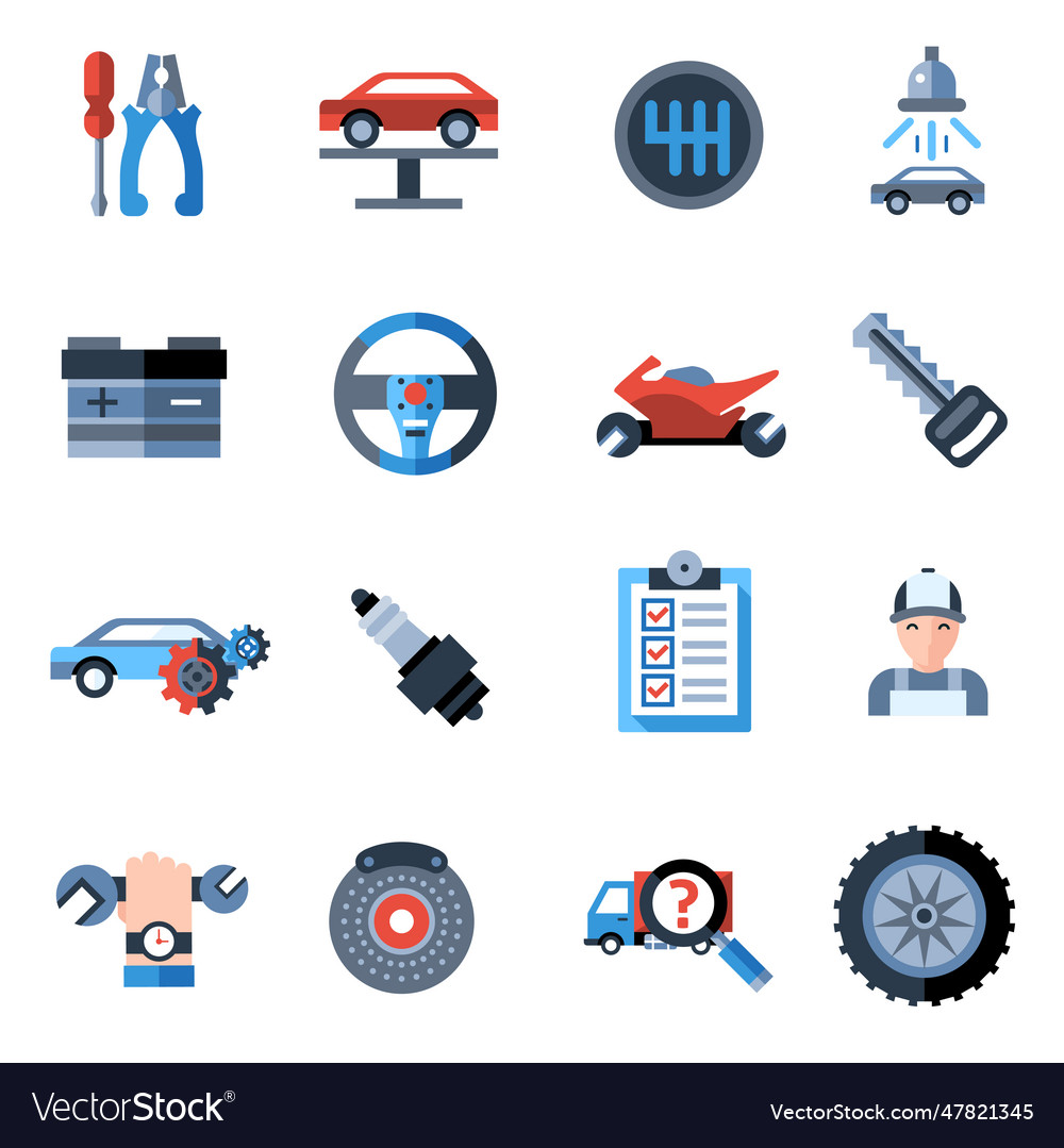 Car repair icons repair icons Royalty Free Vector Image