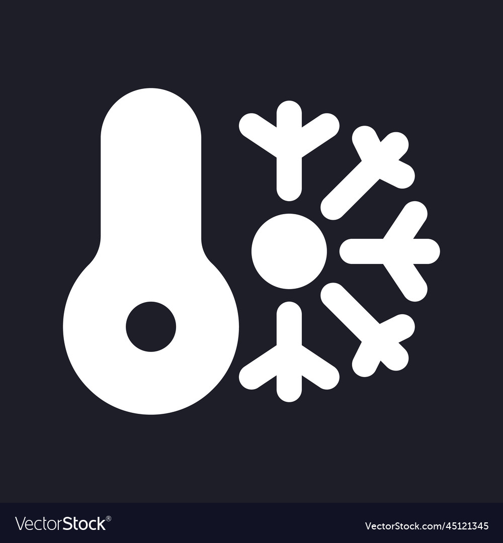 Climate control system dark mode glyph ui icon Vector Image