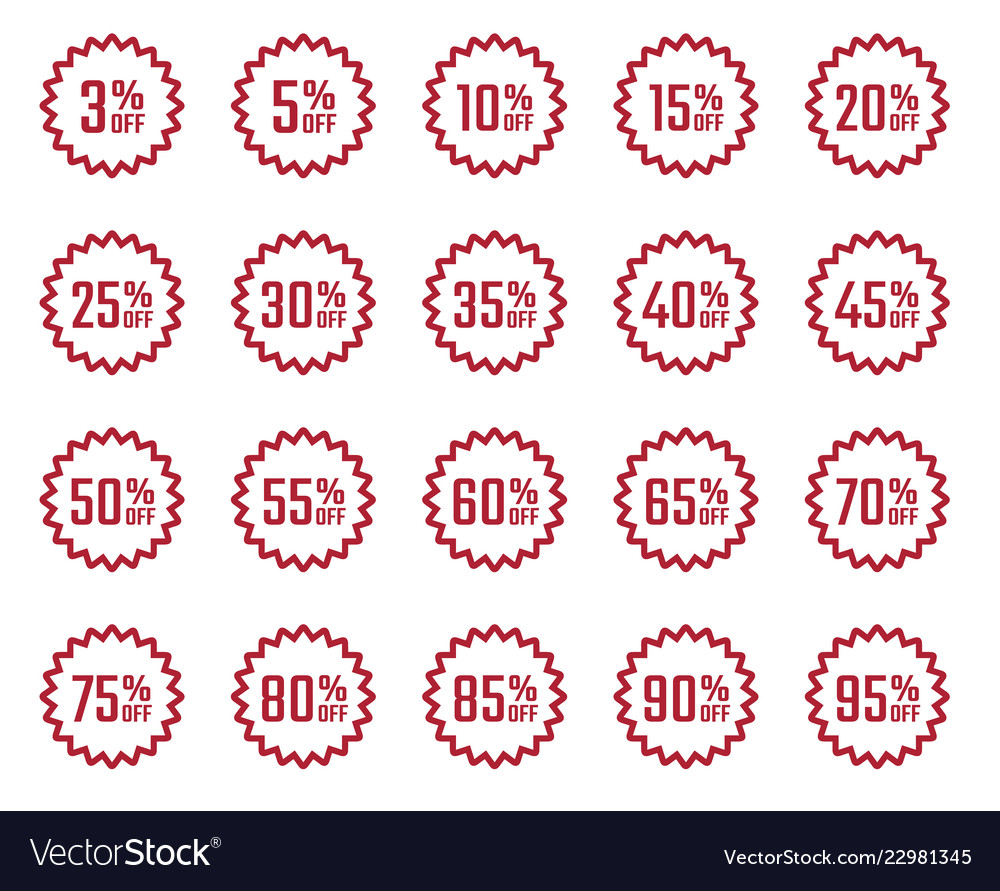 discount labels set sale tag offer price vector image