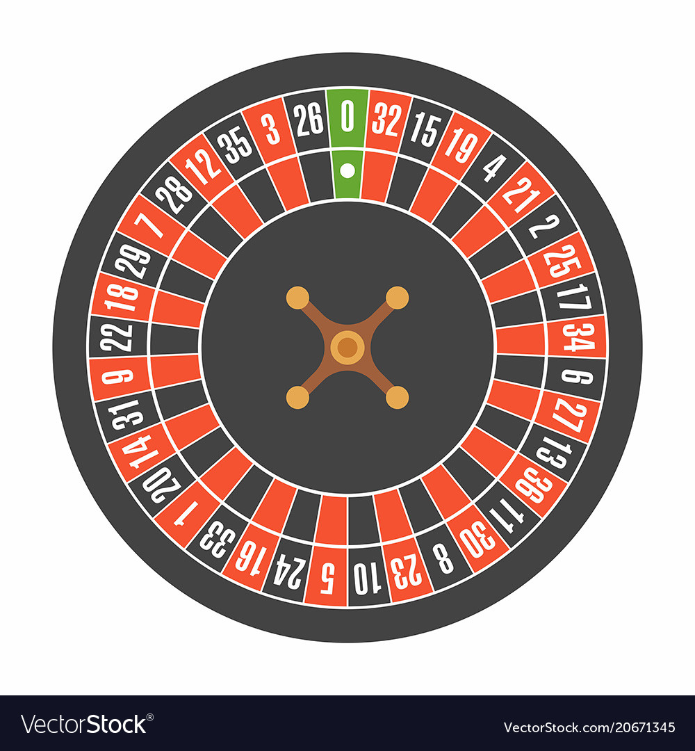 European roulette wheel top view Royalty Free Vector Image