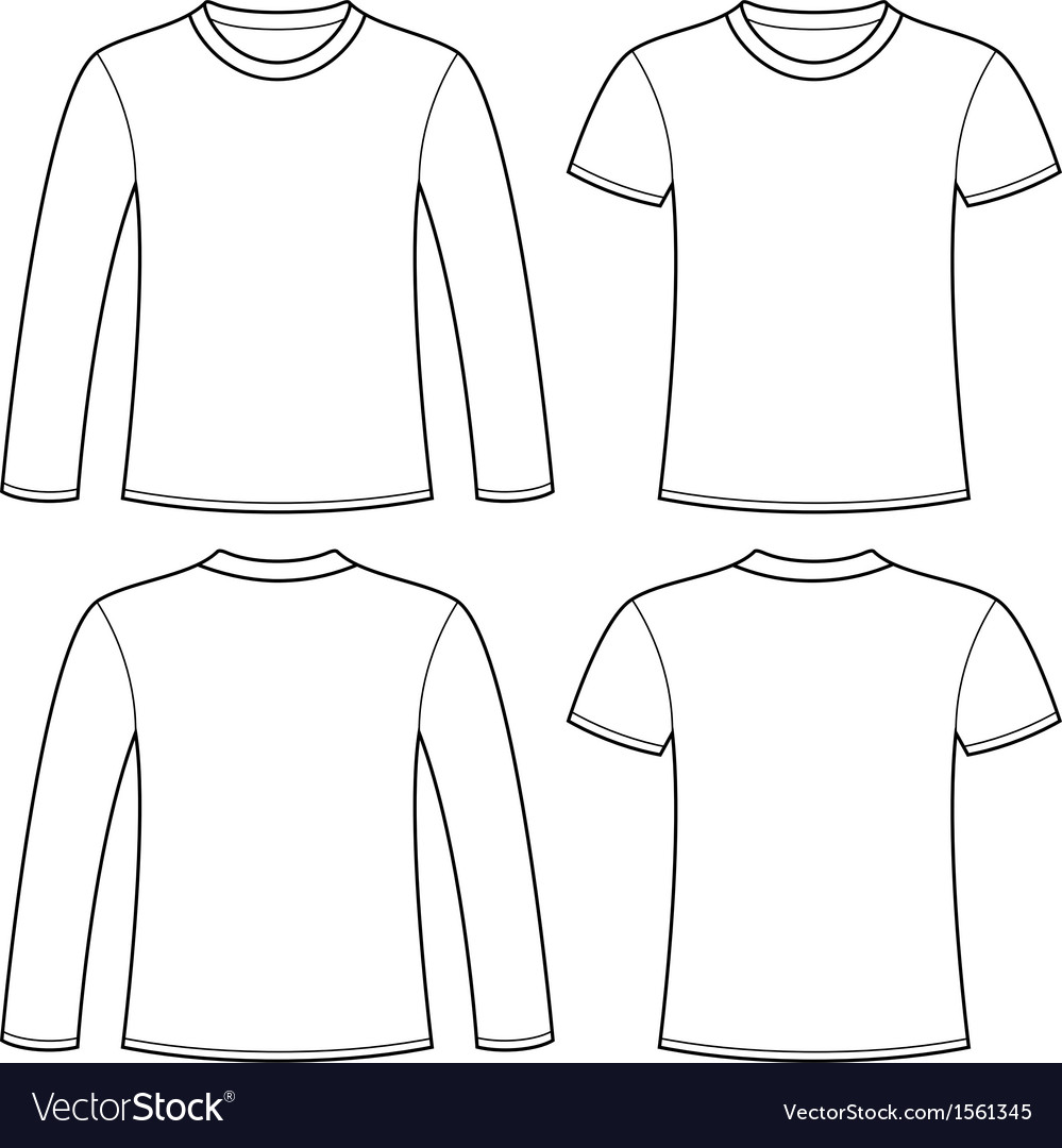 Long sleeved t shirt and t shirt template Vector Image