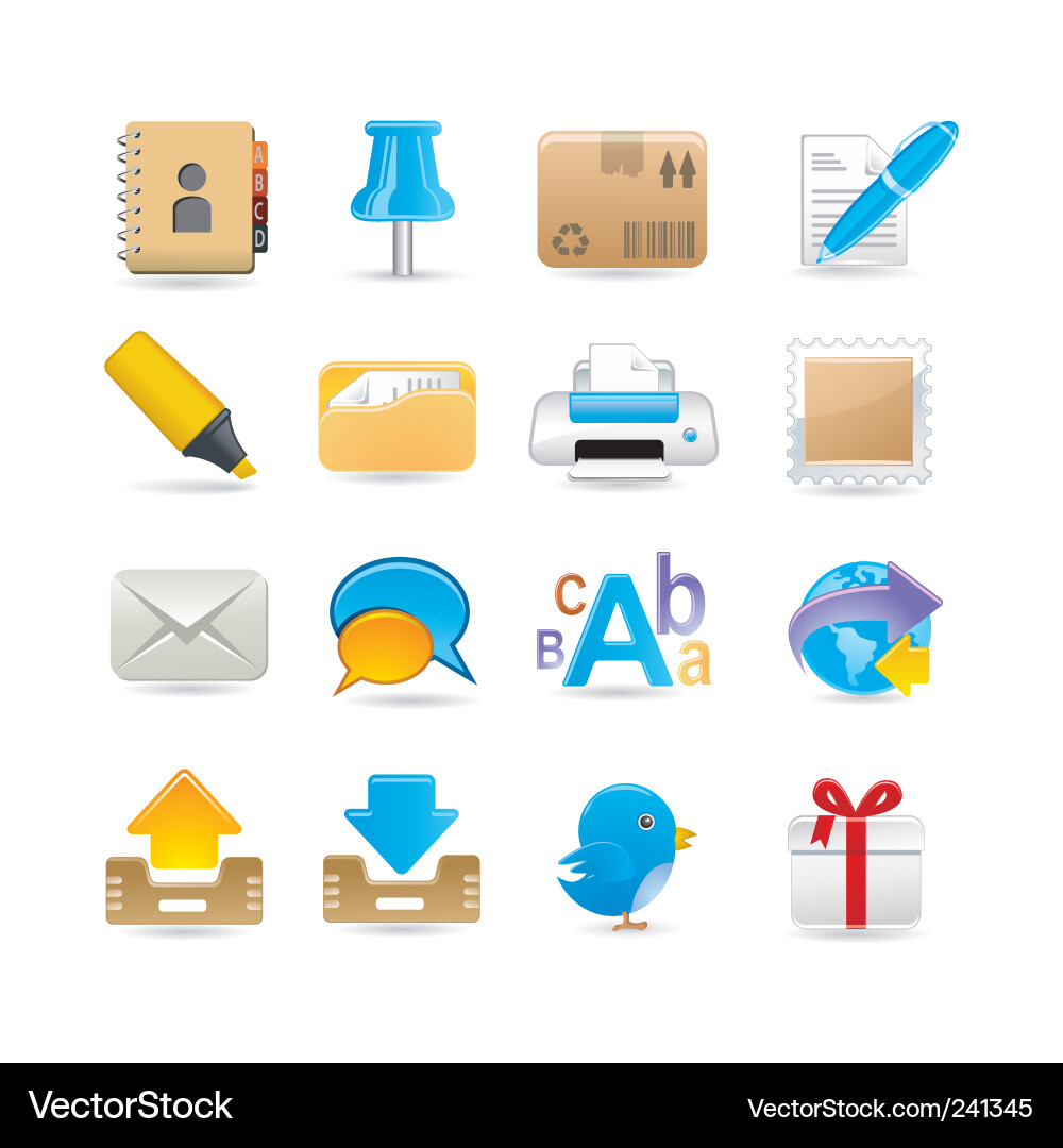 Post office set Royalty Free Vector Image - VectorStock