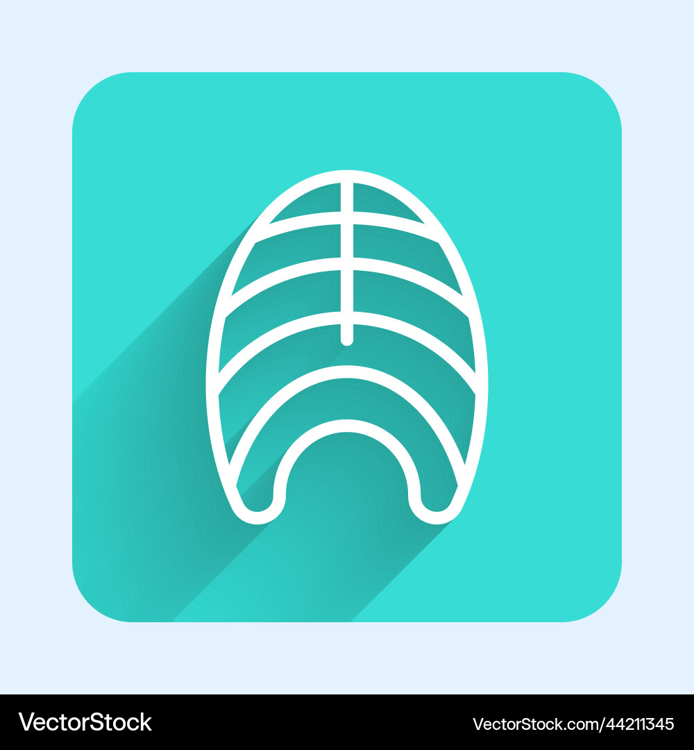 White line fish steak icon isolated with long Vector Image
