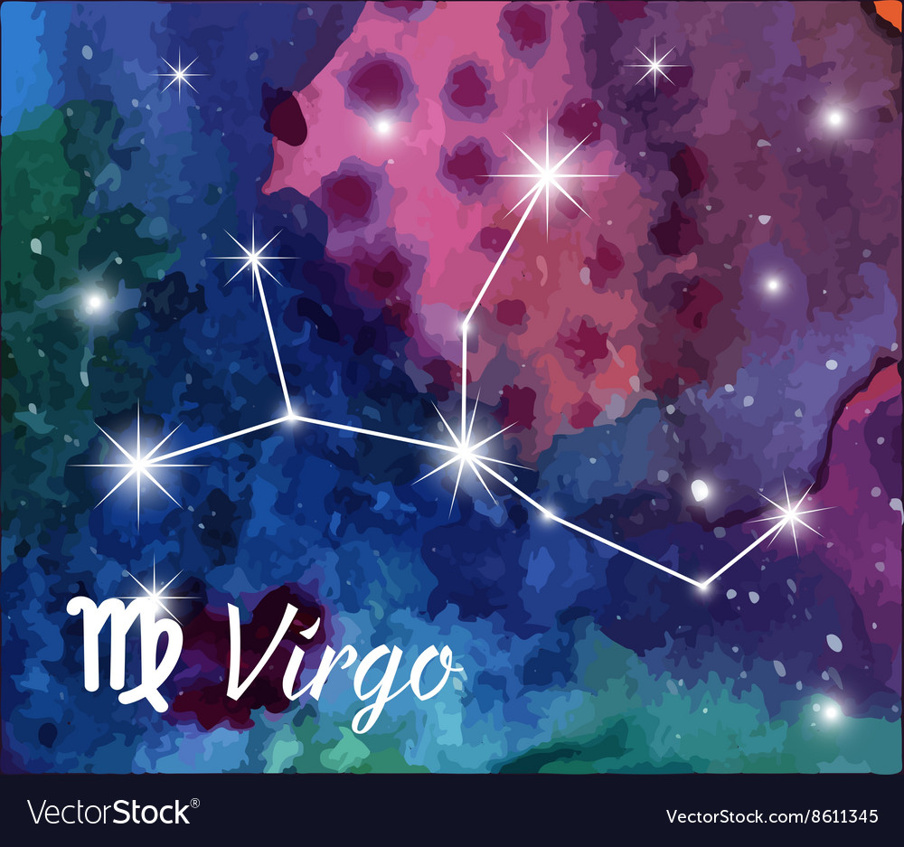 Zodiac sign on watercolor abstract galaxy