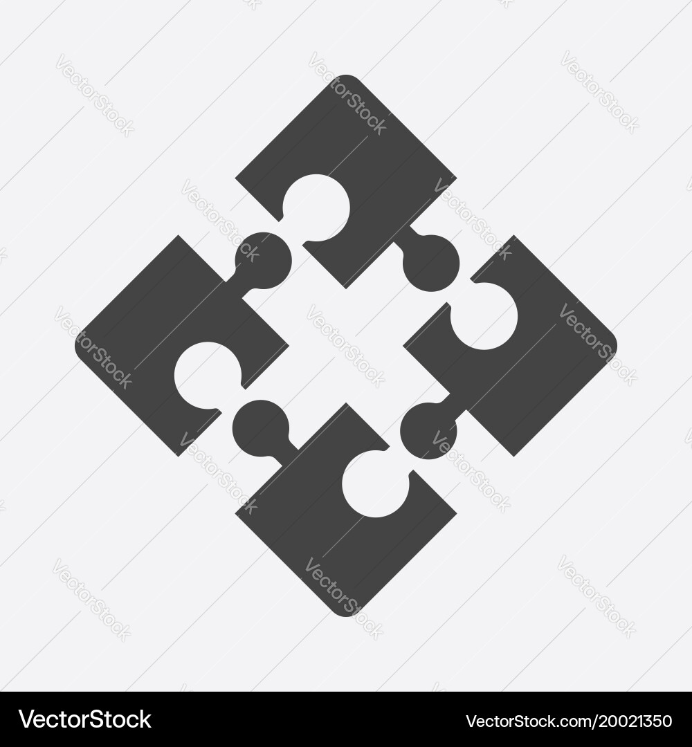 Puzzle icon flat Royalty Free Vector Image - VectorStock