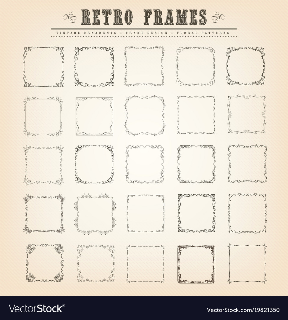 Vintage old-fashioned frames Royalty Free Vector Image