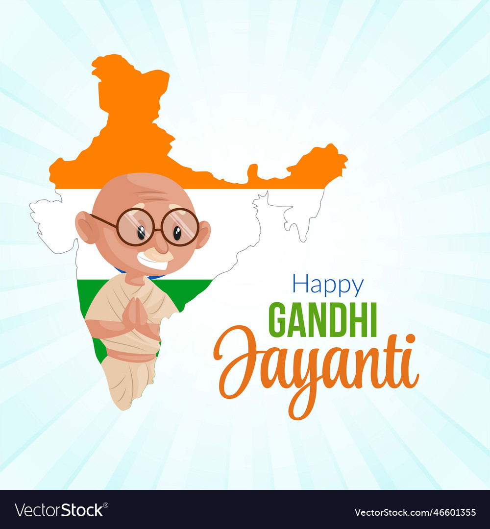 Celebrated 2nd October Happy Gandhi Jayanti Banner