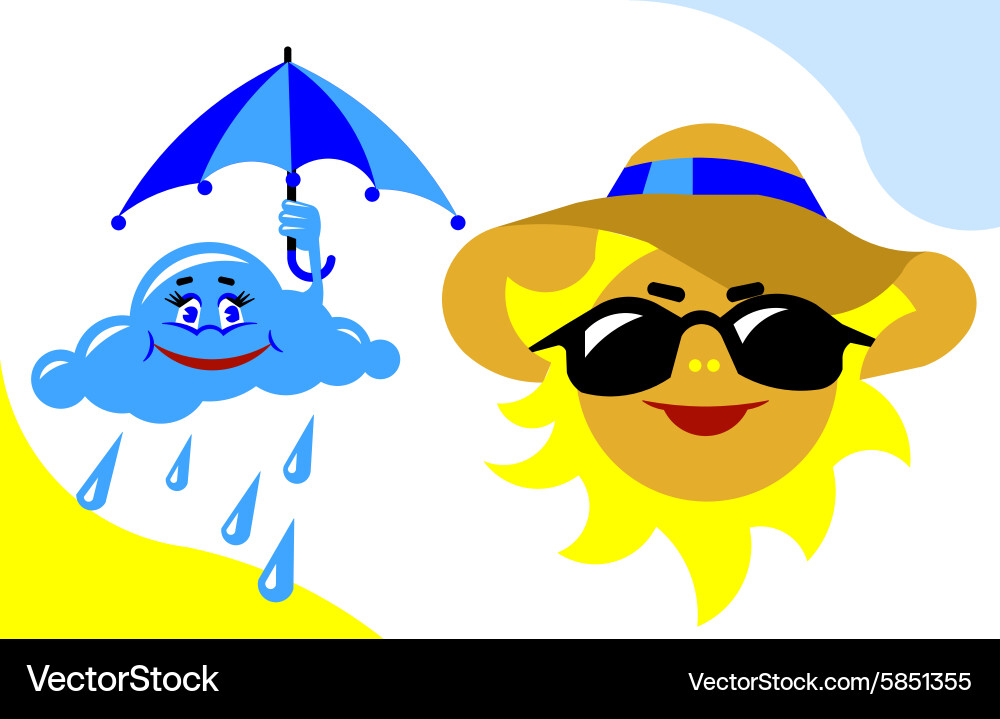 Cloud and sun Royalty Free Vector Image - VectorStock
