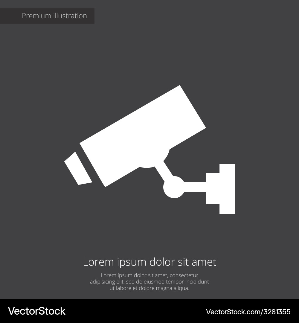 security camera premium icon white on dark backgro vectorstock