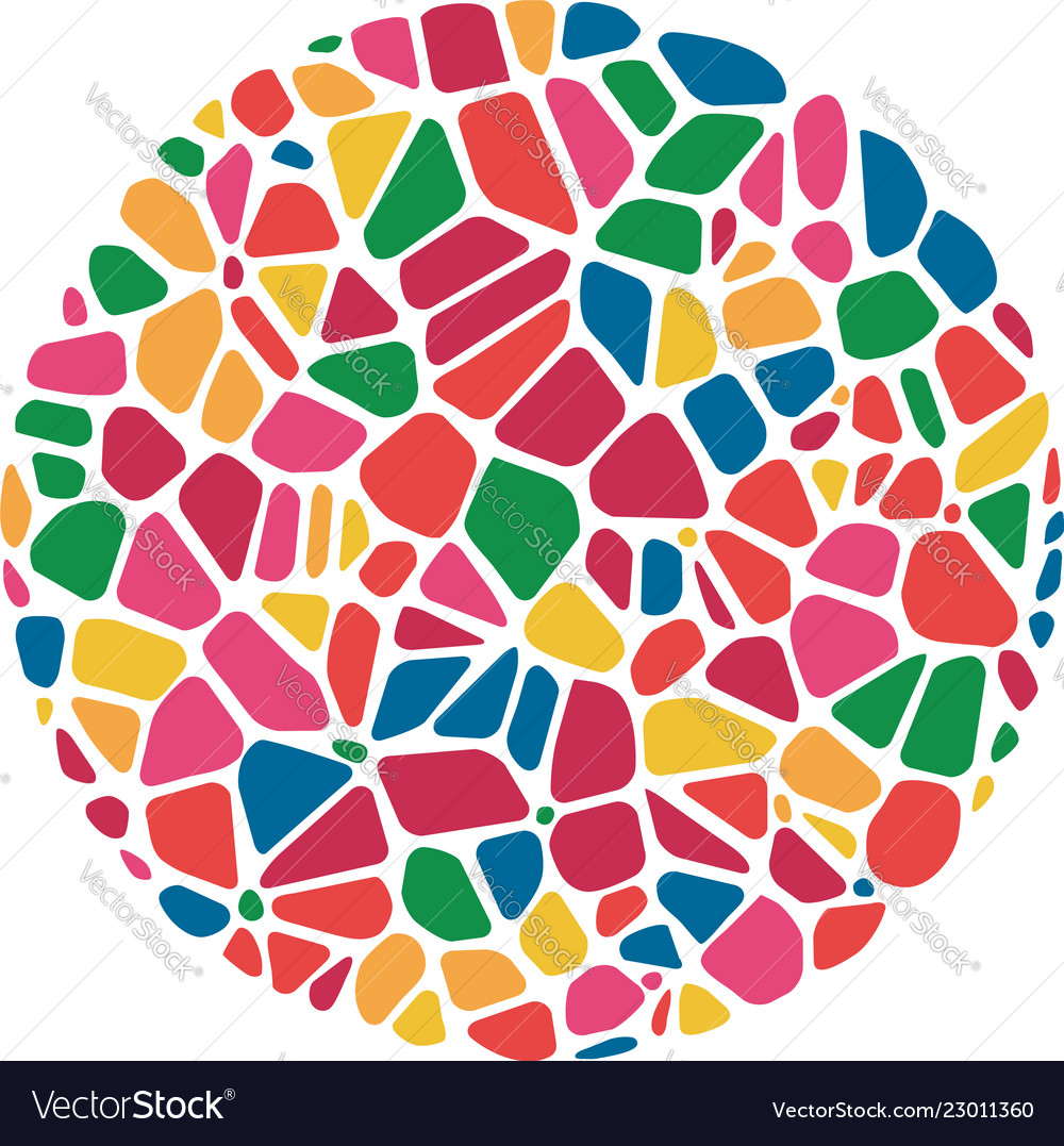 Abstract colorful mosaic round pattern vector image Abstract colorful mosaic round pattern
