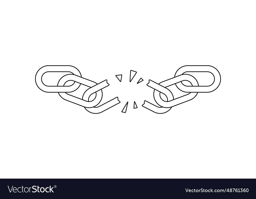 Broken chain line silhouette minimalist Royalty Free Vector