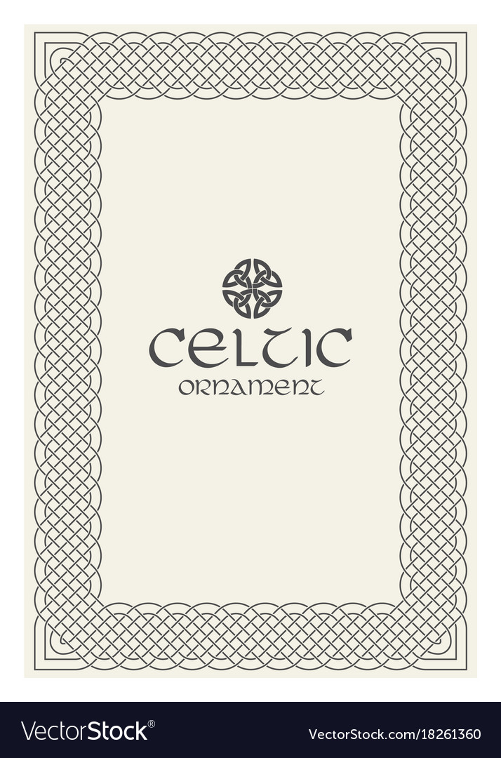 Celtic Knot Braided Frame Border Ornament A4 Size Vector Image