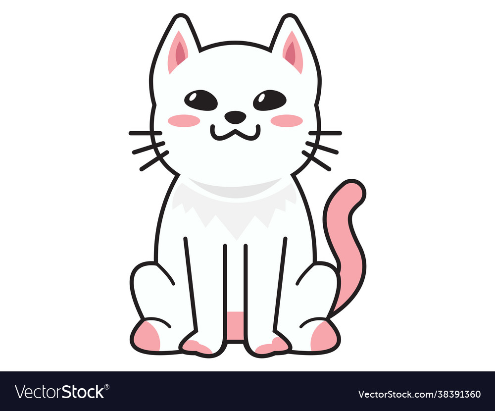 Premium Vector, Cute grey kitten with pink heart.fun vector cartoon meow  cat drawing.i love cats icon. kawaii animal