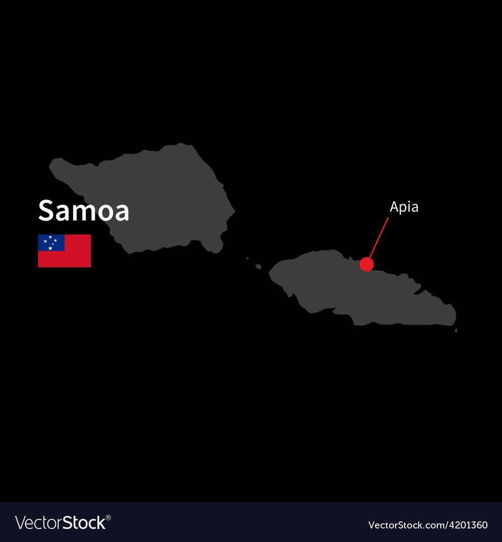 Detailed map samoa and capital city apia Vector Image