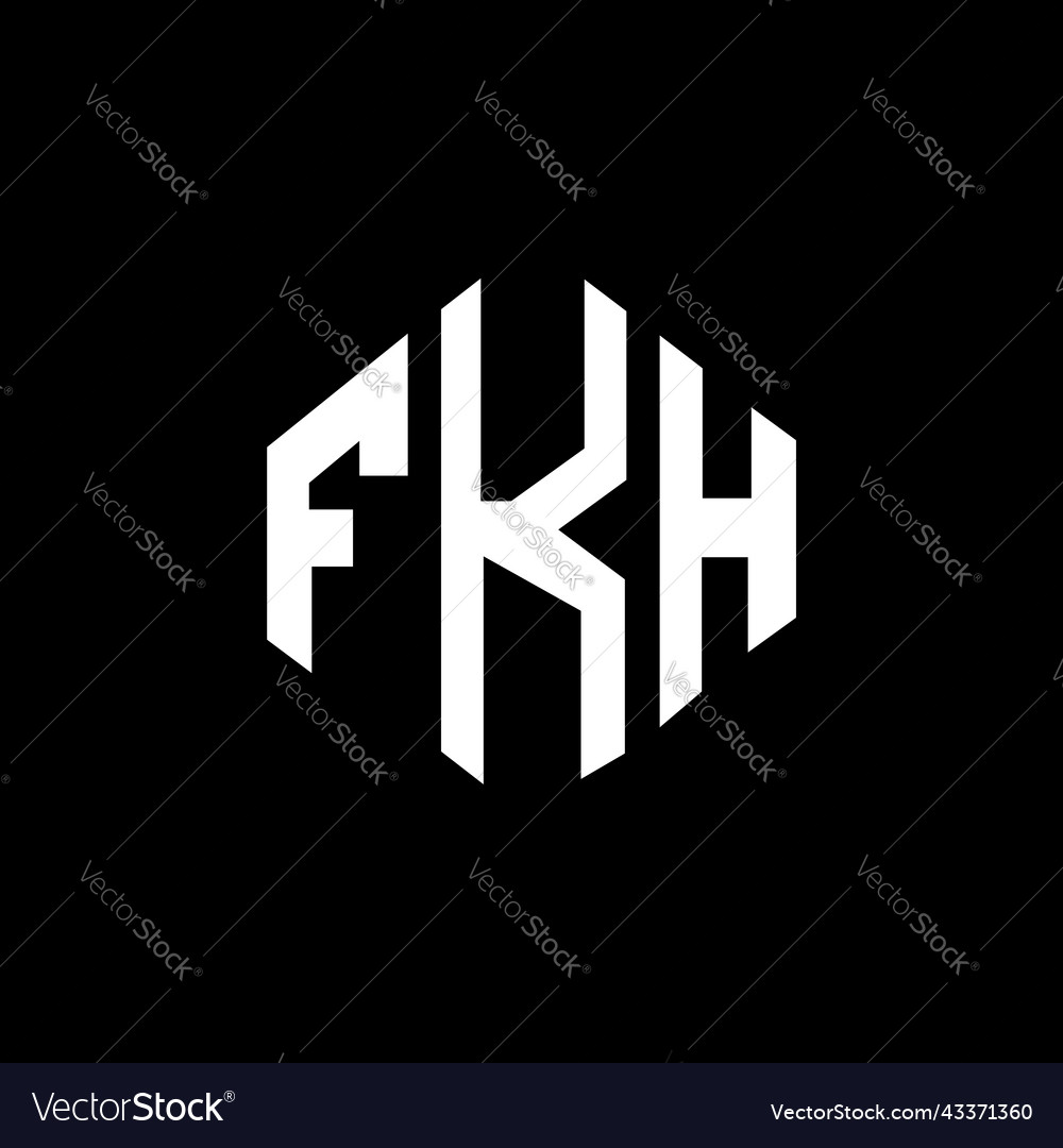 Fkh letter logo design with polygon shape Vector Image