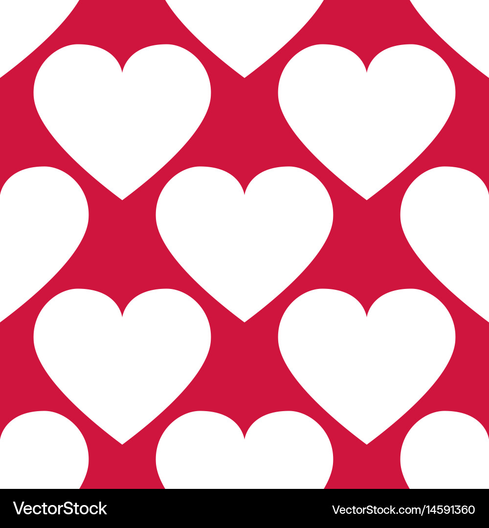 Seamless pattern with red hearts Royalty Free Vector Image