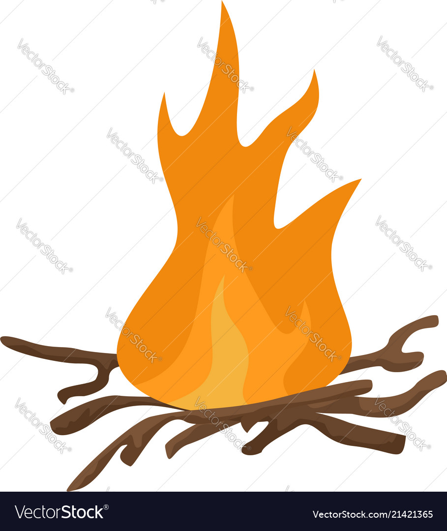 Bbq fire icon flat style Royalty Free Vector Image