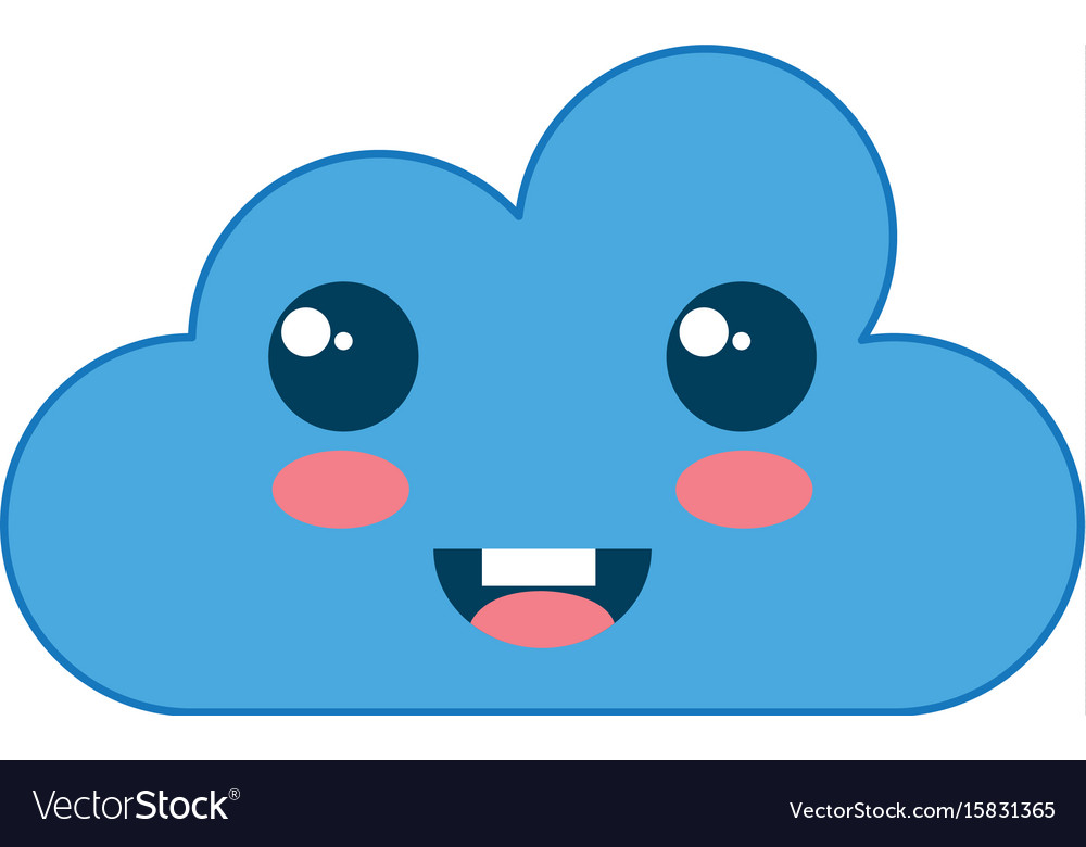 Cloud silhouette kawaii character Royalty Free Vector Image