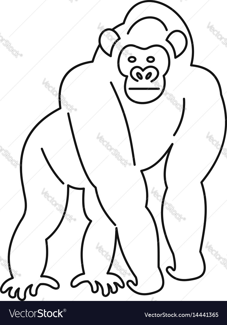 monkey icon outline royalty free vector image vectorstock monkey outline