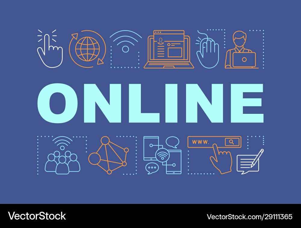 Online Word Concepts Banner Royalty Free Vector Image