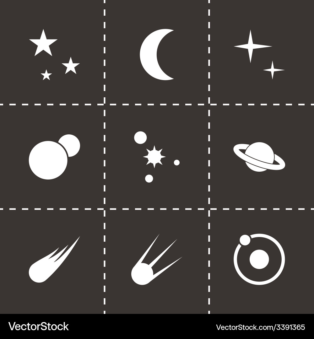 Space icon set Royalty Free Vector Image - VectorStock