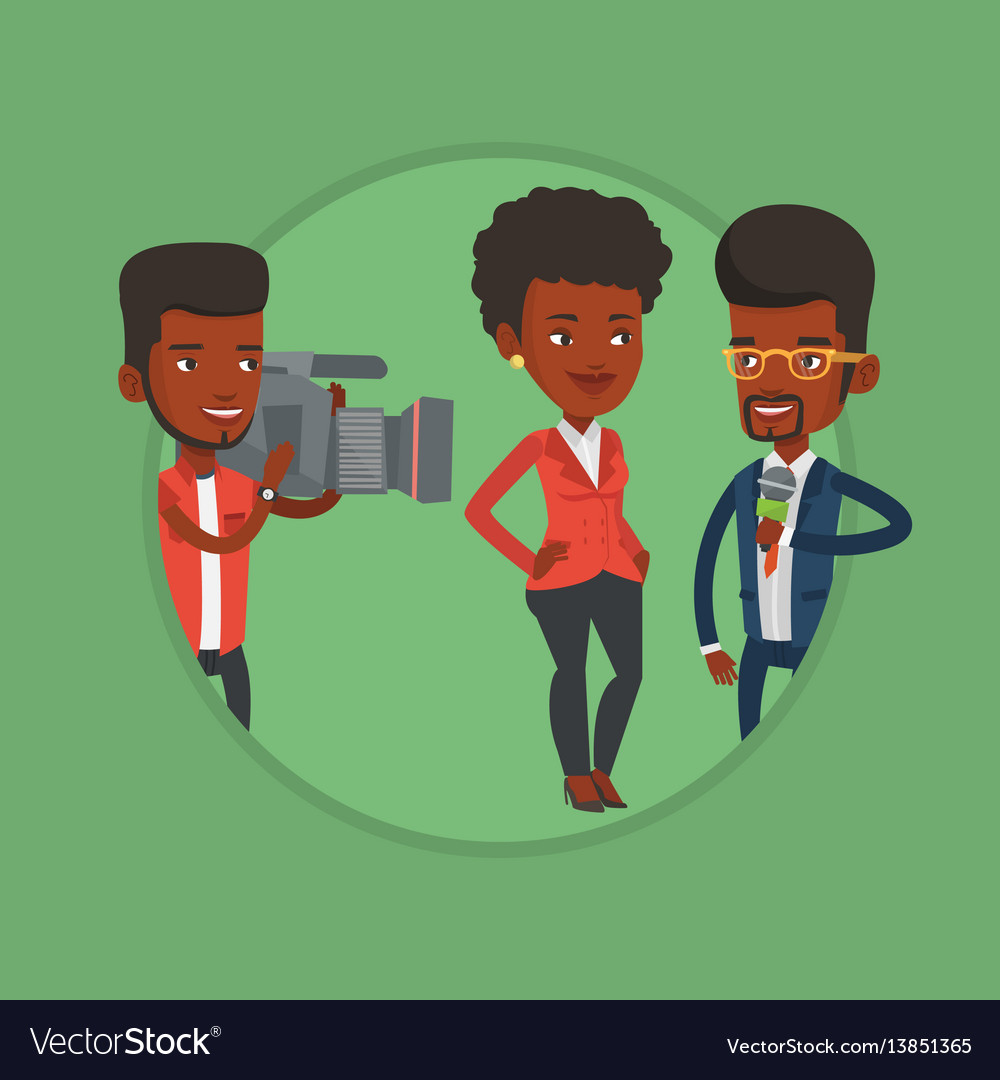 Tv interview Royalty Free Vector Image - VectorStock