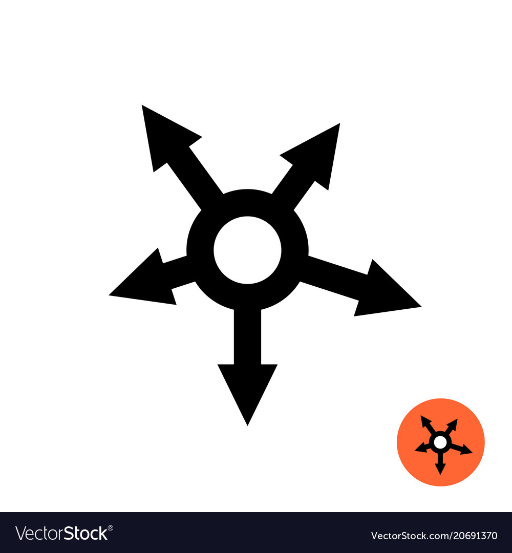 Arrows outward from circle propagation symbol Vector Image