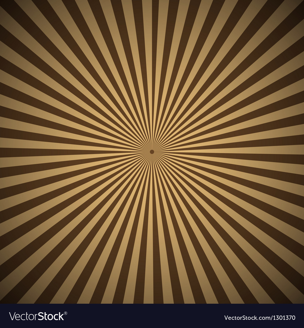 Brown radial rays abstract background Royalty Free Vector