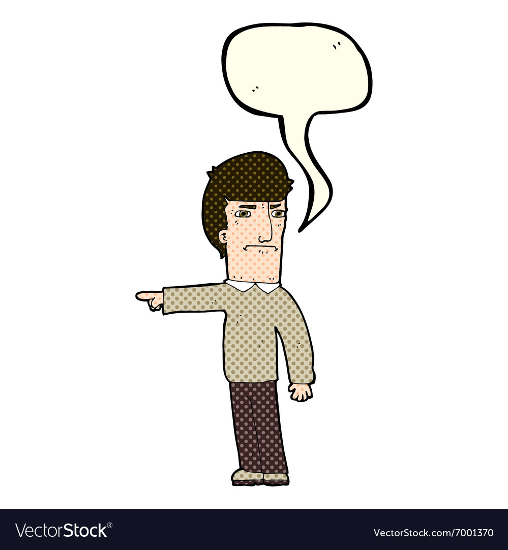 Cartoon man pointing with speech bubble Royalty Free Vector