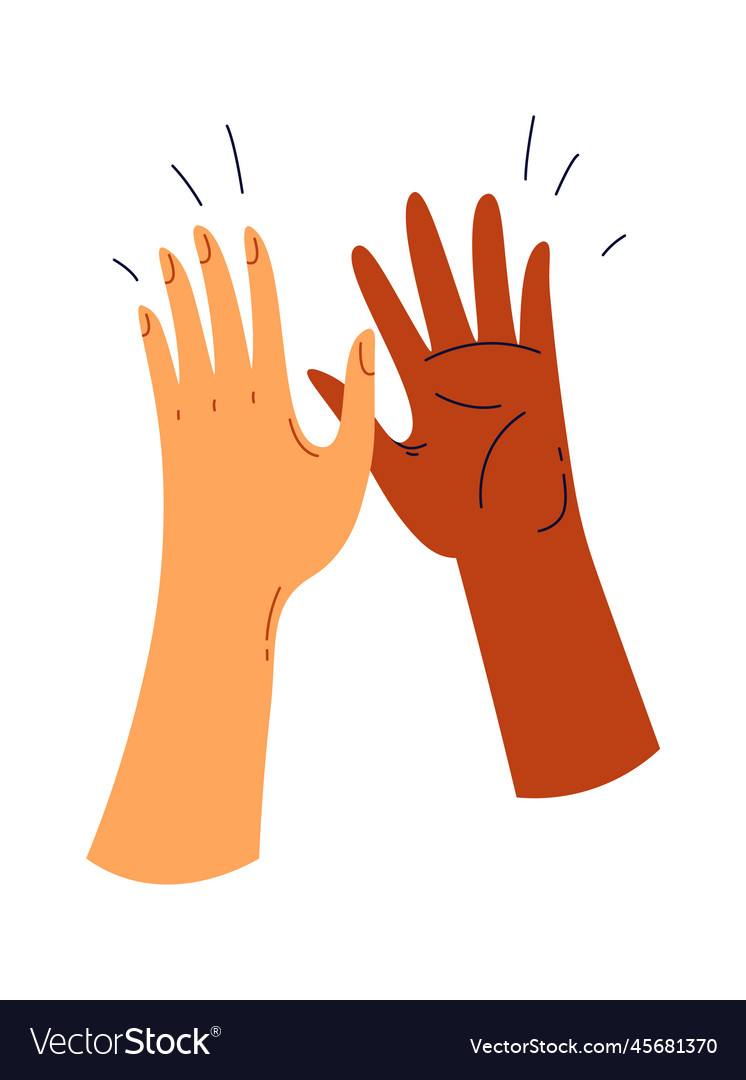 Hands clapping flat icon black and white palms Vector Image