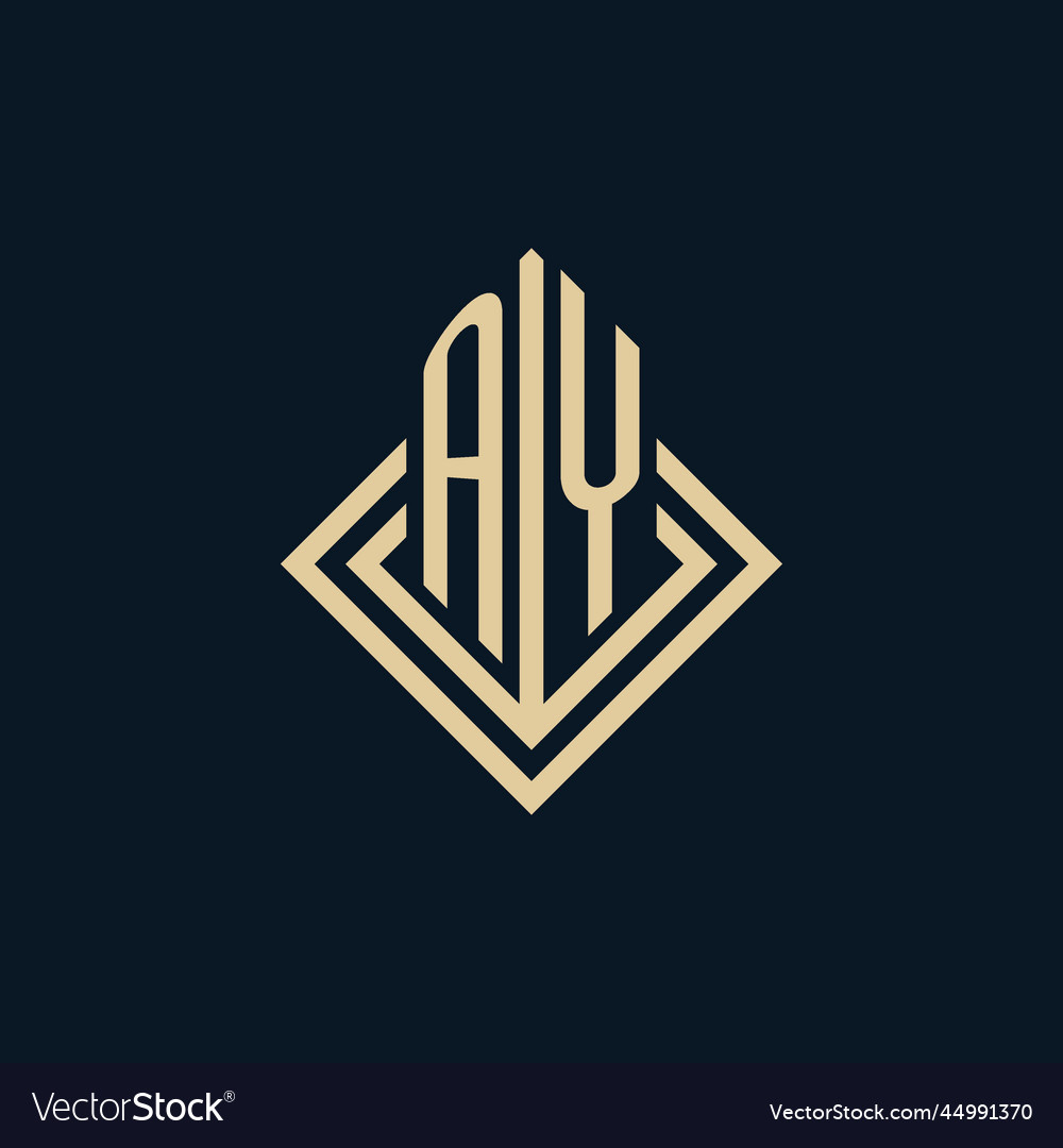 Initials Ay Logo Rhombus Lines Shape Style Luxury Vector Image